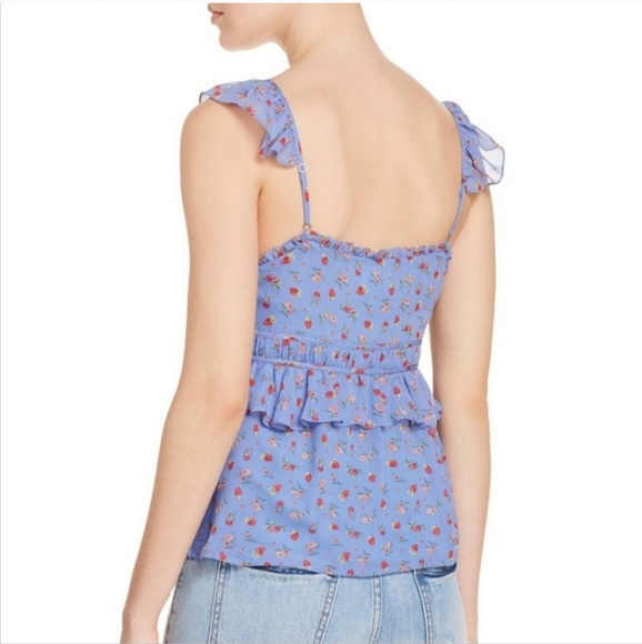 Joie NWT Medium 100% Silk floral ruffle dinesha lightweight top - Picture 3 of 12
